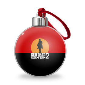 Ёлочный шар с принтом Red Dead Redemption 2 , Пластик | Диаметр: 77 мм | game | rdr2 | red dead redemption 2 | rockstar studios | игры