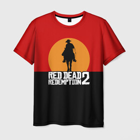 Мужская футболка 3D с принтом Red Dead Redemption 2 , 100% полиэфир | прямой крой, круглый вырез горловины, длина до линии бедер | game | rdr2 | red dead redemption 2 | rockstar studios | игры