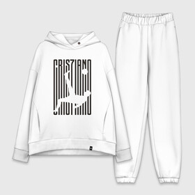 Женский костюм хлопок Oversize с принтом Cristiano Ronaldo ,  |  | champion | cr7 | cristiano | game | goal | italy | juventus | madrid | real | ronaldo | spain | team | буффон | гол | дибала | золотой мяч | игрок | испания | италия | криштиану | мадрид | португалия | реал | роналду | спорт | тренер | футбол | 