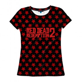 Женская футболка 3D с принтом Red Dead Redemption 2 , 100% полиэфир ( синтетическое хлопкоподобное полотно) | прямой крой, круглый вырез горловины, длина до линии бедер | game | rdr2 | red dead redemption 2 | rockstar studios | игры