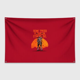 Флаг-баннер с принтом Red Dead Redemption 2 , 100% полиэстер | размер 67 х 109 см, плотность ткани — 95 г/м2; по краям флага есть четыре люверса для крепления | dead | gamer | john | marston | rdr | red | redemption | rockstar | shooter | western | вестерн | джон | марстон | шутер