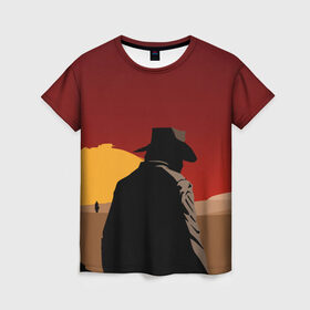 Женская футболка 3D с принтом Red Dead Redemption 2 , 100% полиэфир ( синтетическое хлопкоподобное полотно) | прямой крой, круглый вырез горловины, длина до линии бедер | dead | gamer | john | marston | rdr | red | redemption | rockstar | shooter | western | вестерн | джон | марстон | шутер
