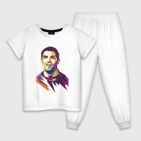 Детская пижама хлопок с принтом Cristiano Ronaldo , 100% хлопок |  брюки и футболка прямого кроя, без карманов, на брюках мягкая резинка на поясе и по низу штанин
 | 