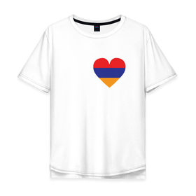 Мужская футболка хлопок Oversize с принтом Love Armenia , 100% хлопок | свободный крой, круглый ворот, “спинка” длиннее передней части | Тематика изображения на принте: 