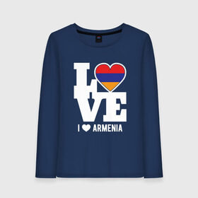 Женский лонгслив хлопок с принтом Love Armenia , 100% хлопок |  | 