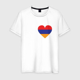Мужская футболка хлопок с принтом Love Armenia , 100% хлопок | прямой крой, круглый вырез горловины, длина до линии бедер, слегка спущенное плечо. | 