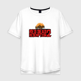 Мужская футболка хлопок Oversize с принтом Red Dead Redemption 2 , 100% хлопок | свободный крой, круглый ворот, “спинка” длиннее передней части | game | rdr2 | red dead redemption 2 | rockstar studios | игры