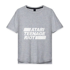 Мужская футболка хлопок Oversize с принтом Atari Teenage Riot (White) , 100% хлопок | свободный крой, круглый ворот, “спинка” длиннее передней части | Тематика изображения на принте: atari | atr | digital | hardcore | music | punk | rave | riot | rock | teenage | музыка | панк | рок