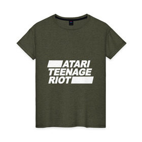 Женская футболка хлопок с принтом Atari Teenage Riot (White) , 100% хлопок | прямой крой, круглый вырез горловины, длина до линии бедер, слегка спущенное плечо | atari | atr | digital | hardcore | music | punk | rave | riot | rock | teenage | музыка | панк | рок
