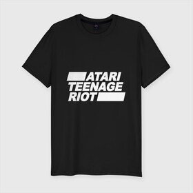 Мужская футболка хлопок Slim с принтом Atari Teenage Riot (White) , 92% хлопок, 8% лайкра | приталенный силуэт, круглый вырез ворота, длина до линии бедра, короткий рукав | atari | atr | digital | hardcore | music | punk | rave | riot | rock | teenage | музыка | панк | рок