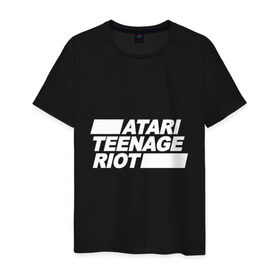 Мужская футболка хлопок с принтом Atari Teenage Riot (White) , 100% хлопок | прямой крой, круглый вырез горловины, длина до линии бедер, слегка спущенное плечо. | Тематика изображения на принте: atari | atr | digital | hardcore | music | punk | rave | riot | rock | teenage | музыка | панк | рок