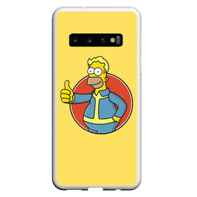 Чехол для Samsung Galaxy S10 с принтом Homer Fallout , Силикон | Область печати: задняя сторона чехла, без боковых панелей | Тематика изображения на принте: bart | comedy | familt | homer | lisa | maggie | marge | mult | series | simpson | simpsons | springfield | барт | гомер | комедия | лиза | мардж | мэгги | прикол | приколы | семья | сериал | симпсон | симпсоны | спрингфилд