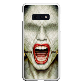 Чехол для Samsung S10E с принтом American Horror Story , Силикон | Область печати: задняя сторона чехла, без боковых панелей | ahs | american horror story | hotel | американская история ужасов | губы | ключ | лицо