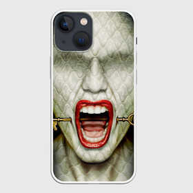 Чехол для iPhone 13 mini с принтом American Horror Story ,  |  | ahs | american horror story | hotel | американская история ужасов | губы | ключ | лицо