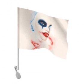 Флаг для автомобиля с принтом American Horror Story , 100% полиэстер | Размер: 30*21 см | ahs | american horror story | американская история ужасов | вода | клоун | краска | макияж | молоко