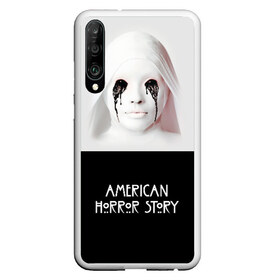 Чехол для Honor P30 с принтом American Horror Story , Силикон | Область печати: задняя сторона чехла, без боковых панелей | Тематика изображения на принте: ahs | american horror story | американская история ужасов | демон | краска | лицо | макияж | монашка | черные глаза