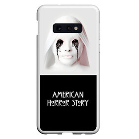 Чехол для Samsung S10E с принтом American Horror Story , Силикон | Область печати: задняя сторона чехла, без боковых панелей | ahs | american horror story | американская история ужасов | демон | краска | лицо | макияж | монашка | черные глаза