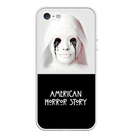 Чехол для iPhone 5/5S матовый с принтом American Horror Story , Силикон | Область печати: задняя сторона чехла, без боковых панелей | ahs | american horror story | американская история ужасов | демон | краска | лицо | макияж | монашка | черные глаза