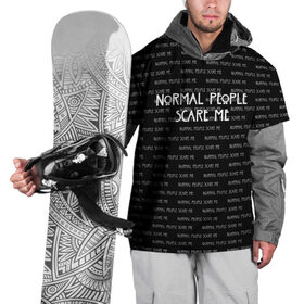 Накидка на куртку 3D с принтом NORMAL PEOPLE SCARE ME , 100% полиэстер |  | american horror story | normal people scare me | американская история ужасов | сериал | ужасы