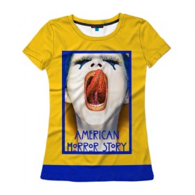 Женская футболка 3D с принтом American Horror Story , 100% полиэфир ( синтетическое хлопкоподобное полотно) | прямой крой, круглый вырез горловины, длина до линии бедер | 