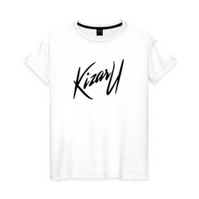 Женская футболка хлопок с принтом KIZARU , 100% хлопок | прямой крой, круглый вырез горловины, длина до линии бедер, слегка спущенное плечо | kizaru | logo | rap | лого | реп | репер