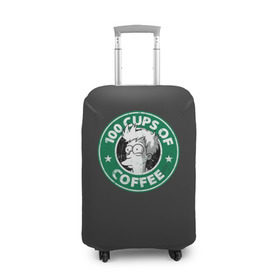Чехол для чемодана 3D с принтом 100 cups of coffee , 86% полиэфир, 14% спандекс | двустороннее нанесение принта, прорези для ручек и колес | coffee | express | fry | futurama | future | leela | philip | planet | turanga | zoidberg | бендер | будущее | джей | зойдберг | кофе | лила | родригес | сгибальщик | туранга | филип | фрай | футурама