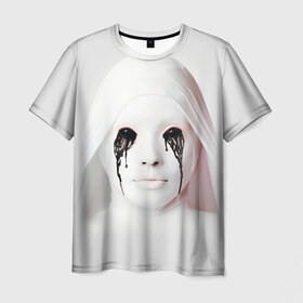 Мужская футболка 3D с принтом American Horror Story , 100% полиэфир | прямой крой, круглый вырез горловины, длина до линии бедер | ahs | american horror story | американская история ужасов | демон | лицо | макияж | монашка | черные глаза