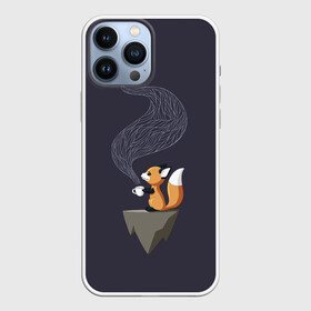 Чехол для iPhone 13 Pro Max с принтом Coffee Fox ,  |  | Тематика изображения на принте: coffee | cute | fox | foxes | ginger | tail | забавная | кофе | кофеёк | кофеёчек | лис | лиса | лисица | лисицы | лисичка | лисички | лисы | милая | рыжая | рыжие | смешная | фыр | хвост | хвосты