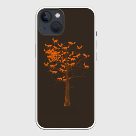 Чехол для iPhone 13 с принтом Дерево Лисиц ,  |  | cute | fox | foxes | ginger | tail | tree | trees | дерево | деревья | забавная | лис | лиса | лисица | лисицы | лисичка | лисички | лисы | милая | рыжая | рыжие | смешная | фыр | хвост | хвосты