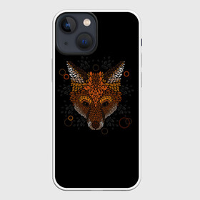 Чехол для iPhone 13 mini с принтом Лиса из Листьев ,  |  | cute | fox | foxes | ginger | leaves | tail | забавная | лис | лиса | лисица | лисицы | лисичка | лисички | лист | листочки | листочная | листья | лисы | милая | рыжая | рыжие | смешная | фыр | хвост | хвосты