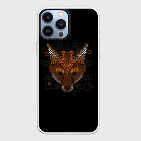 Чехол для iPhone 13 Pro Max с принтом Лиса из Листьев ,  |  | Тематика изображения на принте: cute | fox | foxes | ginger | leaves | tail | забавная | лис | лиса | лисица | лисицы | лисичка | лисички | лист | листочки | листочная | листья | лисы | милая | рыжая | рыжие | смешная | фыр | хвост | хвосты