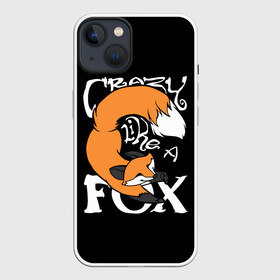 Чехол для iPhone 13 с принтом Crazy Like a Fox ,  |  | crazy | cute | fox | foxes | ginger | like | tail | безумие | безумная | забавная | лис | лиса | лисица | лисицы | лисичка | лисички | лисы | милая | рыжая | рыжие | смешная | фыр | хвост | хвосты