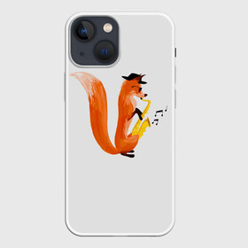 Чехол для iPhone 13 mini с принтом Джаз Лис ,  |  | Тематика изображения на принте: cute | fox | foxes | ginger | jazz | tail | trumpet | джаз | джазмен | забавная | лис | лиса | лисица | лисицы | лисичка | лисички | лисы | милая | рыжая | рыжие | саксофон | смешная | труба | фыр | хвост | хвосты