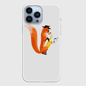 Чехол для iPhone 13 Pro Max с принтом Джаз Лис ,  |  | Тематика изображения на принте: cute | fox | foxes | ginger | jazz | tail | trumpet | джаз | джазмен | забавная | лис | лиса | лисица | лисицы | лисичка | лисички | лисы | милая | рыжая | рыжие | саксофон | смешная | труба | фыр | хвост | хвосты