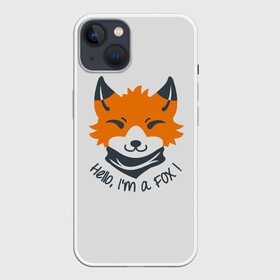 Чехол для iPhone 13 с принтом Hello Fox ,  |  | cute | fox | foxes | ginger | hello | tail | забавная | лис | лиса | лисица | лисицы | лисичка | лисички | лисы | милая | привет | рыжая | рыжие | смешная | фыр | хвост | хвосты