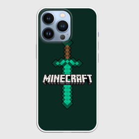 Чехол для iPhone 13 Pro с принтом Меч Minecraft ,  |  | Тематика изображения на принте: craft | creeper | enderman | mine | minecraft | miner | online | skeleton | sword | tnt | world | zombie | динамит | зомби | игра | игры | кирка | крипер | майнер | майнкрафт | меч | мир | онлайн | скелетон