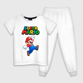 Детская пижама хлопок с принтом SUPER MARIO , 100% хлопок |  брюки и футболка прямого кроя, без карманов, на брюках мягкая резинка на поясе и по низу штанин
 | Тематика изображения на принте: super mario | денди | игра | марио | сега