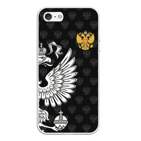 Чехол для iPhone 5/5S матовый с принтом Россия / Премиум Black , Силикон | Область печати: задняя сторона чехла, без боковых панелей | 