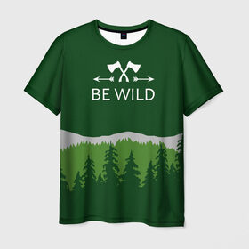 Мужская футболка 3D с принтом adventure , 100% полиэфир | прямой крой, круглый вырез горловины, длина до линии бедер | adventure | forest | hiking | nature | taiga | traveling | trees | trekking | лес | отдых | охота | приключения | природа | путешествия | свобода | тайга | туризм