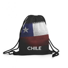 Рюкзак-мешок 3D с принтом Chile(Чили) , 100% полиэстер | плотность ткани — 200 г/м2, размер — 35 х 45 см; лямки — толстые шнурки, застежка на шнуровке, без карманов и подкладки | Тематика изображения на принте: chile | urban | город | мир | путешествие | символика | страны | флаг | чили