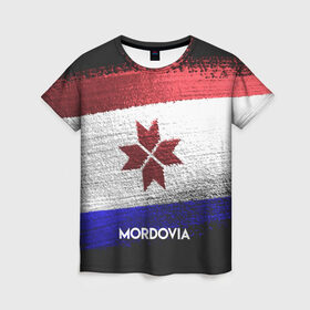 Женская футболка 3D с принтом MORDOVIA(Мордовия) , 100% полиэфир ( синтетическое хлопкоподобное полотно) | прямой крой, круглый вырез горловины, длина до линии бедер | urban | город | мир | мордовия | путешествие | символика | страны | флаг