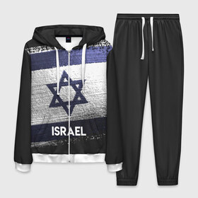 Мужской костюм 3D с принтом Israel(Израиль) , 100% полиэстер | Манжеты и пояс оформлены тканевой резинкой, двухслойный капюшон со шнурком для регулировки, карманы спереди | israel | urban | город | израиль | мир | путешествие | символика | страны | флаг