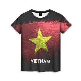 Женская футболка 3D с принтом VIETNAM(Вьетнам) , 100% полиэфир ( синтетическое хлопкоподобное полотно) | прямой крой, круглый вырез горловины, длина до линии бедер | urban | vietnam | город | мир | путешествие | символика | страны | флаг