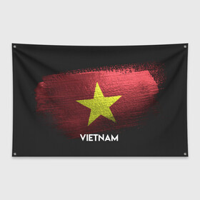 Флаг-баннер с принтом VIETNAM(Вьетнам) , 100% полиэстер | размер 67 х 109 см, плотность ткани — 95 г/м2; по краям флага есть четыре люверса для крепления | urban | vietnam | город | мир | путешествие | символика | страны | флаг