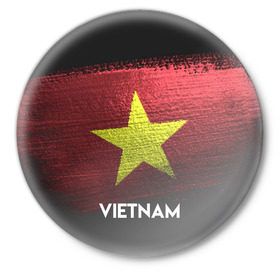 Значок с принтом VIETNAM(Вьетнам) ,  металл | круглая форма, металлическая застежка в виде булавки | urban | vietnam | город | мир | путешествие | символика | страны | флаг
