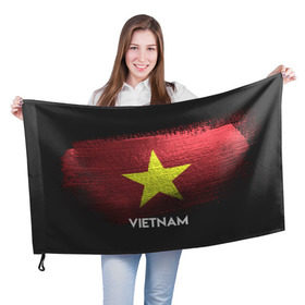 Флаг 3D с принтом VIETNAM(Вьетнам) , 100% полиэстер | плотность ткани — 95 г/м2, размер — 67 х 109 см. Принт наносится с одной стороны | urban | vietnam | город | мир | путешествие | символика | страны | флаг