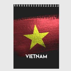 Скетчбук с принтом VIETNAM(Вьетнам) , 100% бумага
 | 48 листов, плотность листов — 100 г/м2, плотность картонной обложки — 250 г/м2. Листы скреплены сверху удобной пружинной спиралью | urban | vietnam | город | мир | путешествие | символика | страны | флаг