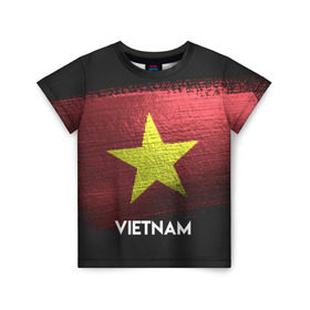Детская футболка 3D с принтом VIETNAM(Вьетнам) , 100% гипоаллергенный полиэфир | прямой крой, круглый вырез горловины, длина до линии бедер, чуть спущенное плечо, ткань немного тянется | urban | vietnam | город | мир | путешествие | символика | страны | флаг