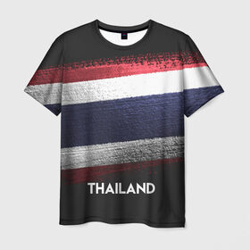 Мужская футболка 3D с принтом Тайланд(Thailand) , 100% полиэфир | прямой крой, круглый вырез горловины, длина до линии бедер | thailand | urban | город | мир | путешествие | символика | страны | таиланд | флаг