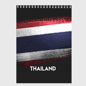 Скетчбук с принтом Тайланд(Thailand) , 100% бумага
 | 48 листов, плотность листов — 100 г/м2, плотность картонной обложки — 250 г/м2. Листы скреплены сверху удобной пружинной спиралью | Тематика изображения на принте: thailand | urban | город | мир | путешествие | символика | страны | таиланд | флаг